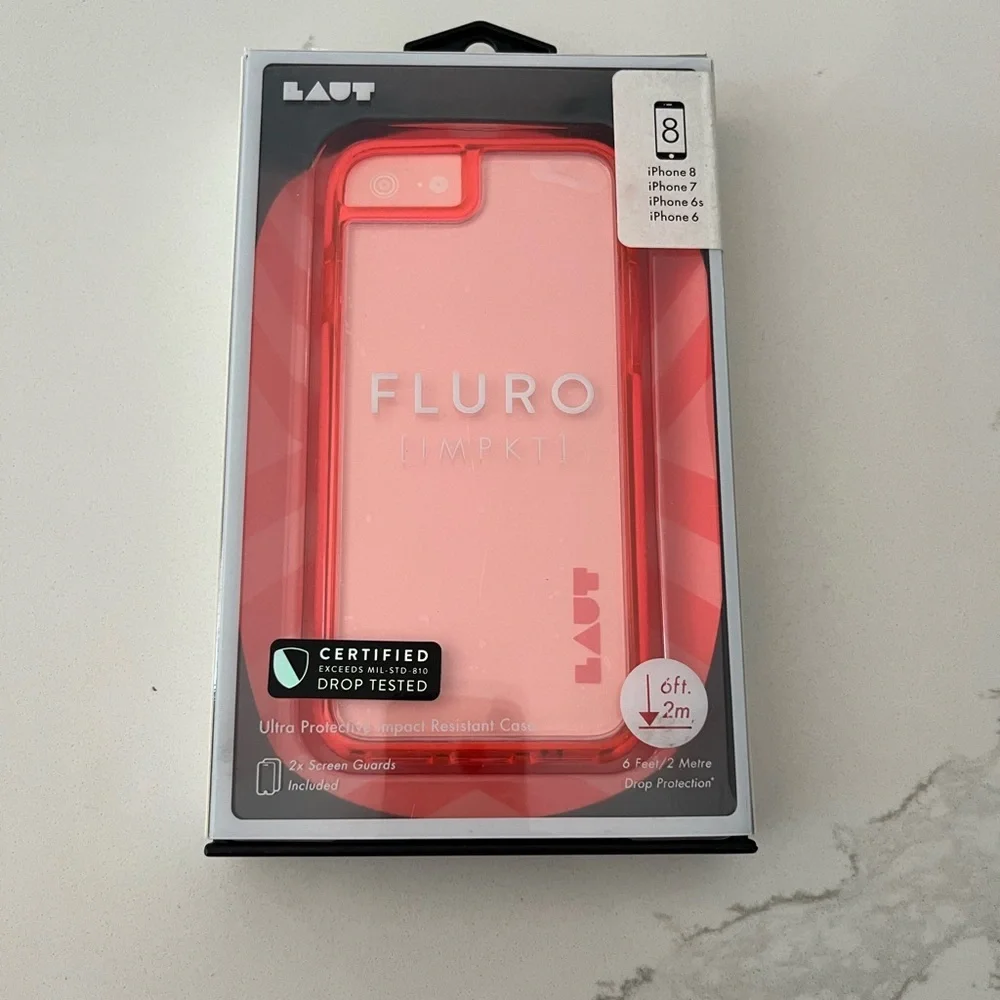 Fluro Pink iPhone Case - Protective Slim Cover NWT iPhone 8, 7, 6, 6s